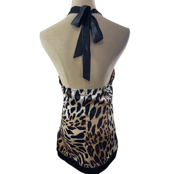 "CANDIE'S" Y2K Babydoll Cheetah Halter Top Vintage SZ S Diva Club Streetwear - Picture 4 of 10